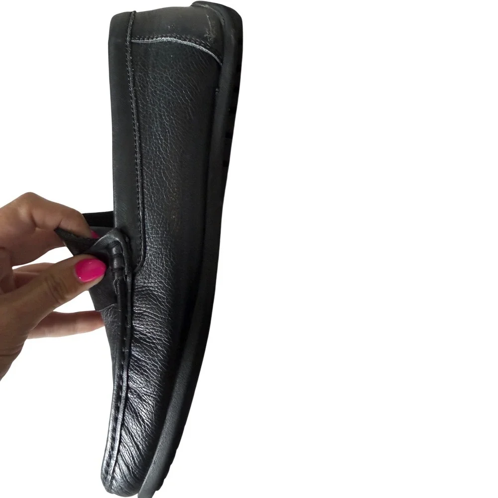 El Borcegui Mens Black Pebbled Leather Penny Loafers Driving Mocs Size 26 Mex‎